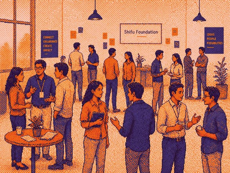 A network gathering of patrons and founders